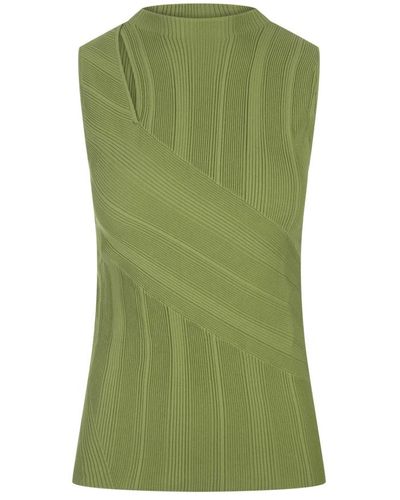 Diane von Furstenberg Top verde artemesia con recorte