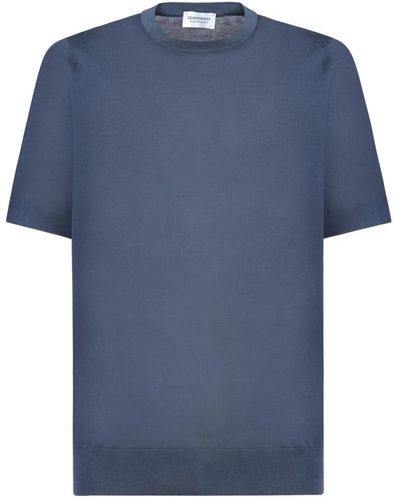 John Smedley Baumwoll t-shirt petrolio kempton granite - Blau