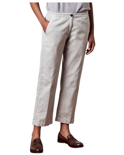 Massimo Alba Trousers > cropped trousers - Gris