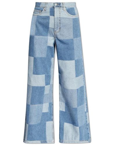 Munthe Jeans > wide jeans - Bleu