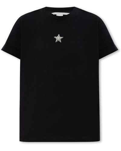 Stella McCartney Camiseta con apliques - Negro