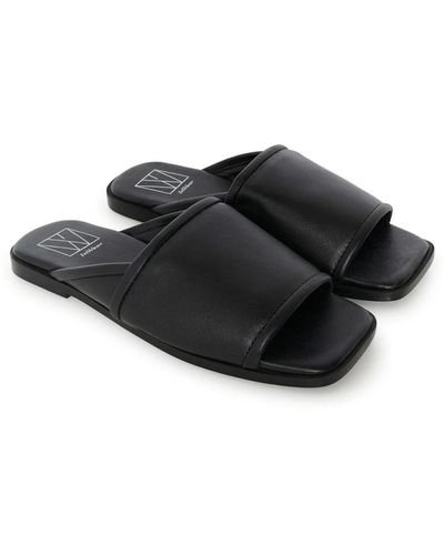 Inwear Schwarze leder slide sandalen