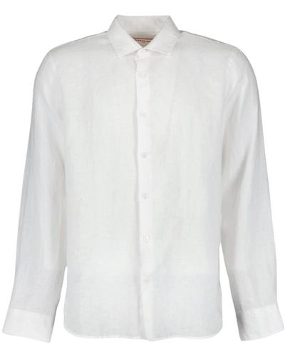 Orlebar Brown Camicia in lino con colletto classico - Bianco