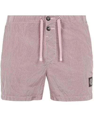 Stone Island Casual Shorts - Purple
