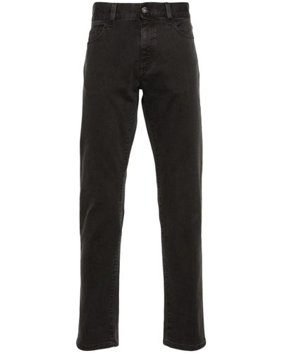 Zegna Jeans in denim di cotone elasticizzato nero