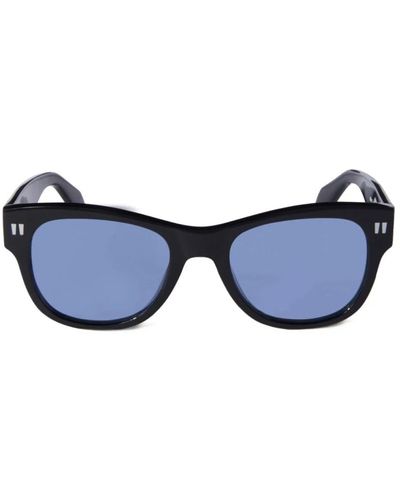 Off-White c/o Virgil Abloh Schwarze sonnenbrille mit original-etui - Blau