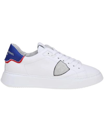 Philippe Model Sneakers basse in pelle bianca e blu