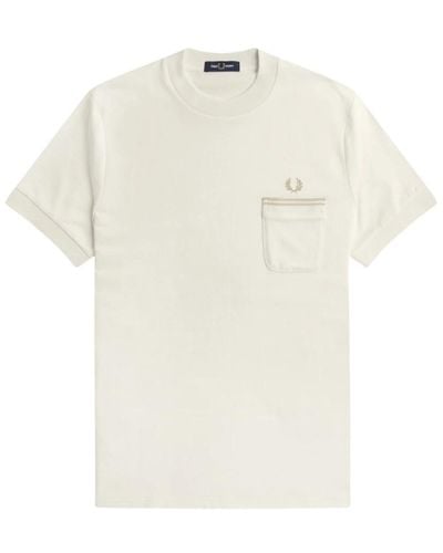 Fred Perry T-shirt con tasca per donne - Bianco