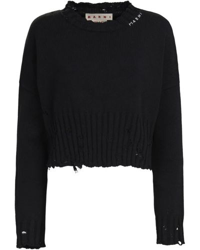 Marni Round-Neck Knitwear - Black