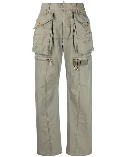 DSquared² Pantaloni cargo skinny in cotone elasticizzato - Grigio