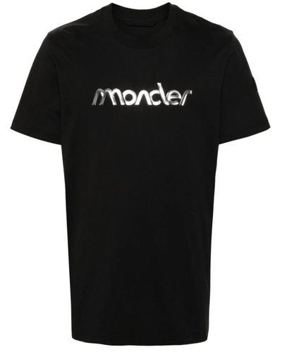 Moncler Schwarzes logo-detail crew neck t-shirt