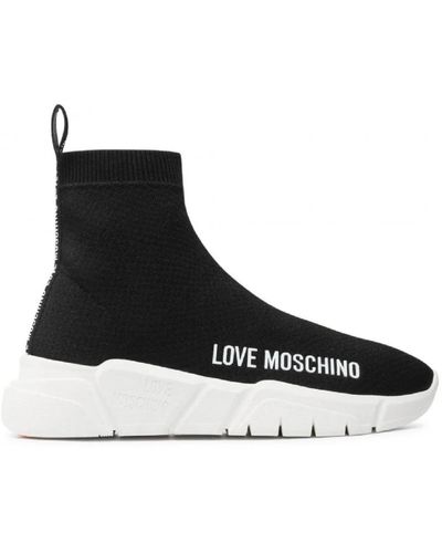 Love Moschino Zapatillas slip-on negras para mujer - Negro