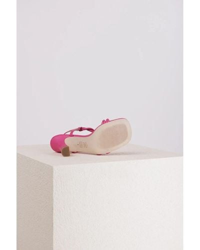Kennel & Schmenger Leder Sandalen mit Eckiger Zehenpartie und Hohem Absatz - Pink