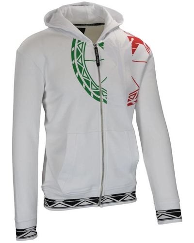 carlo colucci Sweatshirt mit reißverschluss und einzigartigem design - Grau