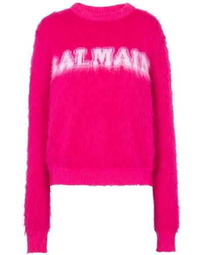 Balmain Pullover mit Jacquardmuster - Pink
