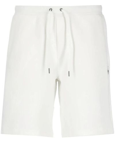 Ralph Lauren Weiße baumwoll-bermuda-shorts mit kordelzug