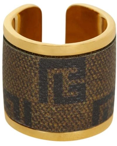 Balmain Ring aus metall und wachstuch mit mini-monogramm - Mettallic