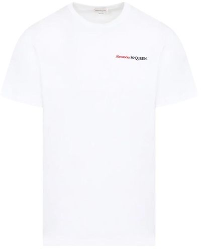Alexander McQueen Weiße baumwoll-t-shirt ss24