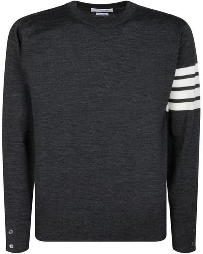 Thom Browne Dunkelgrauer 4-bar pullover sweater - Schwarz