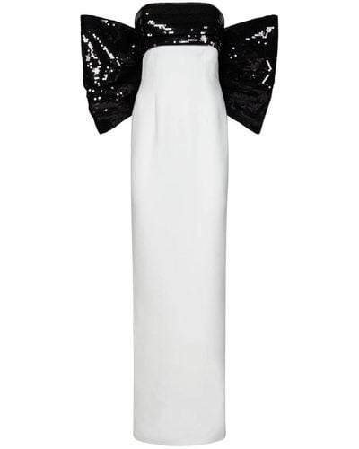 Monot Off-Shoulder-Robe mit Pailletten - Weiß