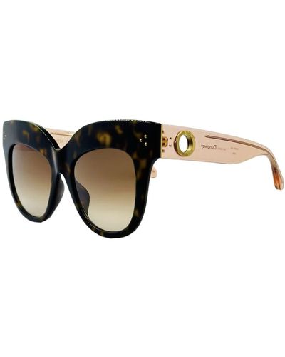 Linda Farrow Schmetterlingssonnenbrille mit gold detail - Schwarz