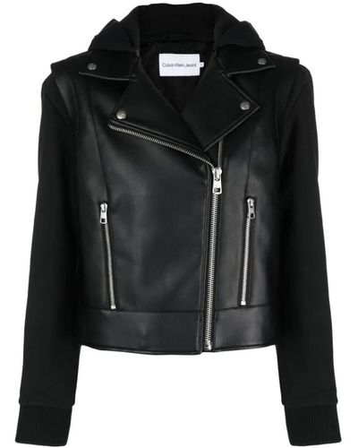 Calvin Klein Leather jackets - Schwarz