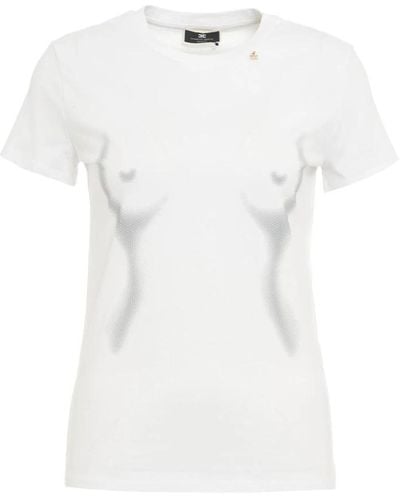Elisabetta Franchi T-shirt e polo donna ss24 argento - Bianco