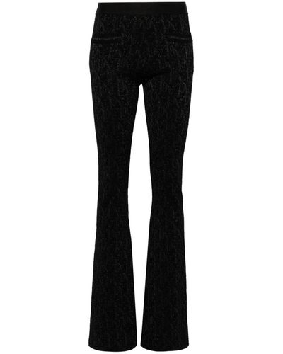 Palm Angels Monogram jacquard gestrickte flare hose - Schwarz