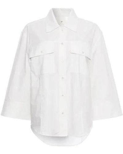 Heartmade Klassisches weißes hemd mit vordertaschen