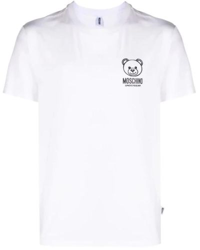 Moschino Weiße teddy bear logo t-shirt