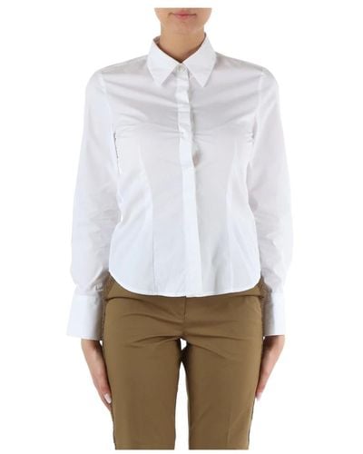 Pennyblack Camisa slim fit de popelina de algodón - Blanco