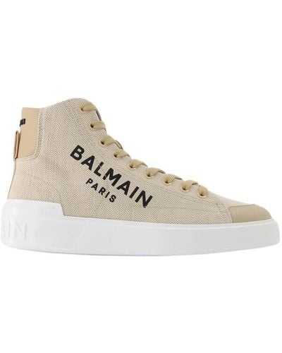 Balmain B Court Canvas High-top Sneakers - Natural