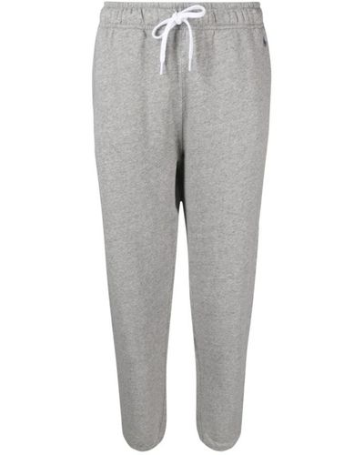 Ralph Lauren Joggers de algodón gris con cintura elástica