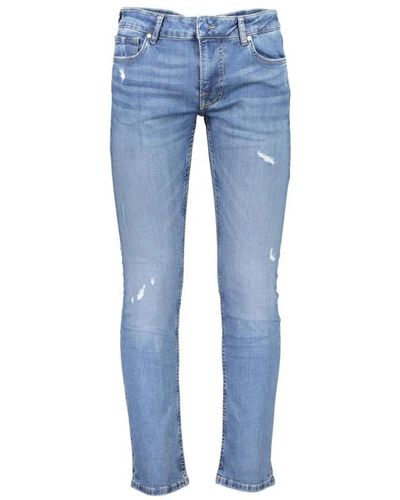 Guess Gewaschene skinny jeans mit logo-detailing - Blau