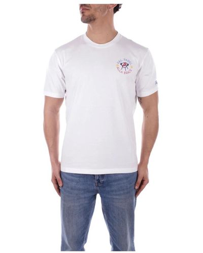 Saint Barth Logo front t-shirt weiß baumwolle - Blau