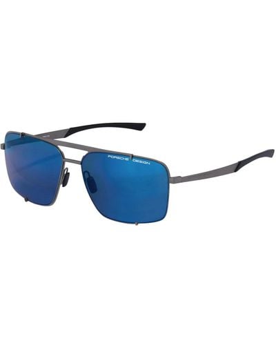 Porsche Design Hooks sonnenbrille in ruthenium/blau