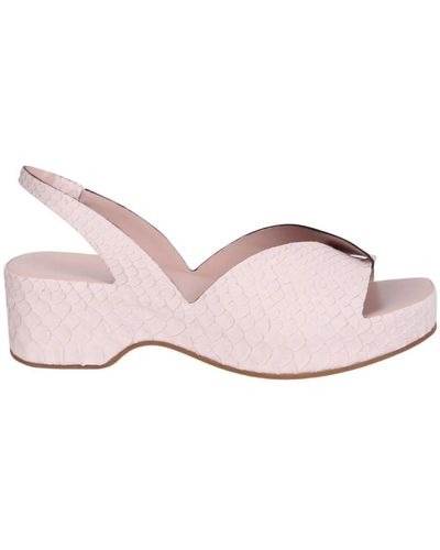 Roberto Del Carlo Flache sandale mit webung und fersenriemen - Pink