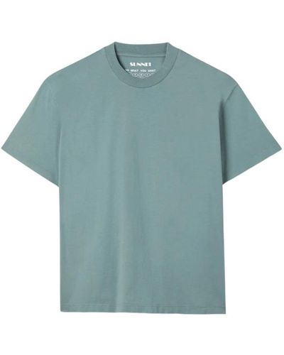 Sunnei Camiseta de ballena con logo para planchar - Azul