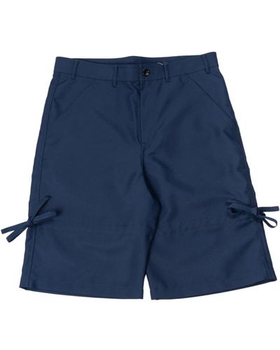 Comme des Garçons Marineblaue polyester-shorts