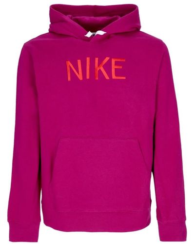 Nike Dynamischer berry/weißer pullover hoodie - Pink