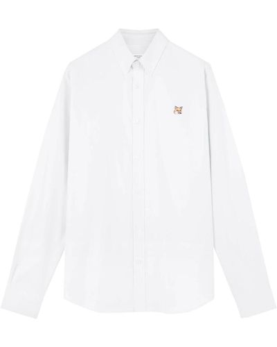 Maison Kitsuné Camicia bianca con colletto button-down - Bianco