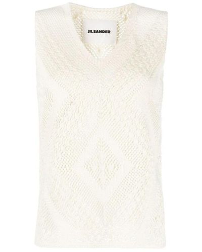 Jil Sander Sleeveless Tops - White