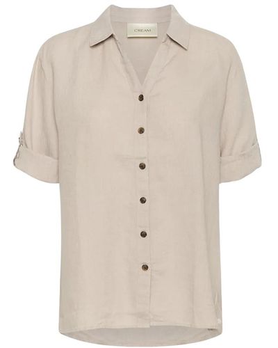 Cream Elegante crbellis camicia blusa in crispy sand - Neutro