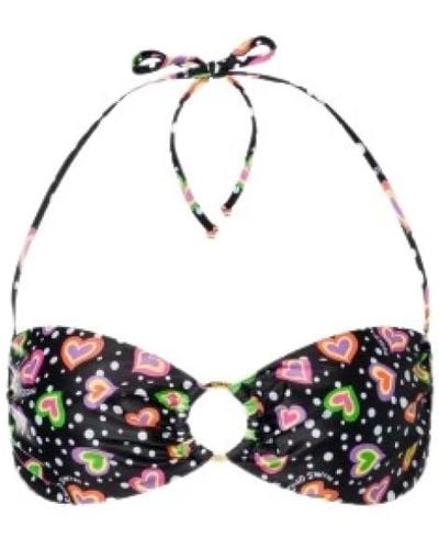 Moschino Polka dots & hearts bikini top - Blanco