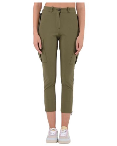 Rrd Pantalones cargo de tela elástica con bolsillos con cremallera - Verde