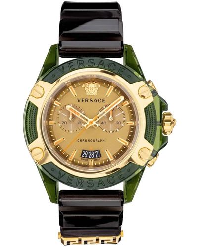 Versace Crono attivo orologio in silicone verde - Metallizzato