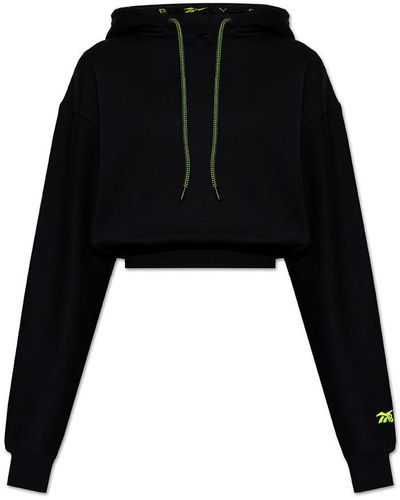 Reebok Cropped hoodie with logo - Negro