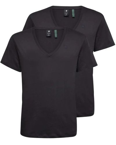 G-Star RAW T-shirt 2 pack v-neck t-shirts 2er pack basic v-ausschnitt rib jersey - Schwarz