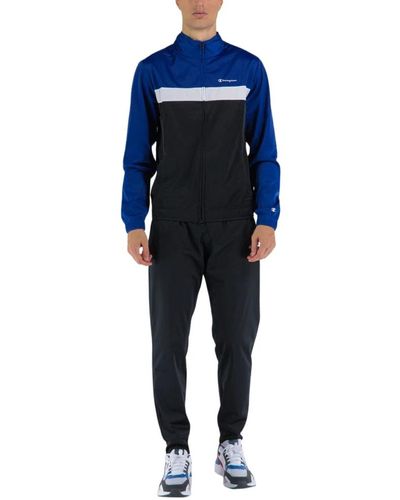 Champion Tuta poliestere tricolore con zip intera - Blu