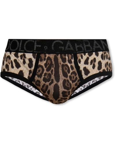 Dolce & Gabbana Slip con stampa leopardata - Nero